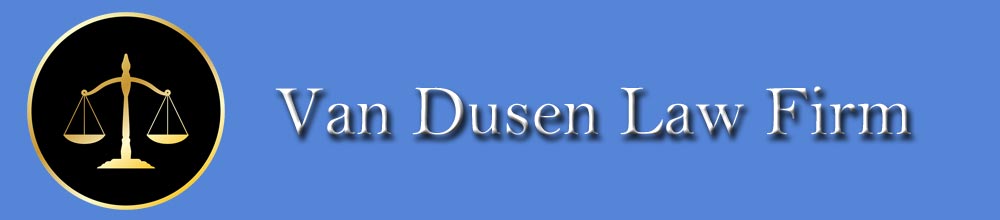 image of scales of justice and the words Van Dusen Law Firm
